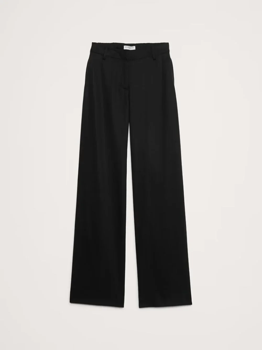 NWT Banana Republic M Black The Everyday Wide Leg Pant in Linen Lightweight